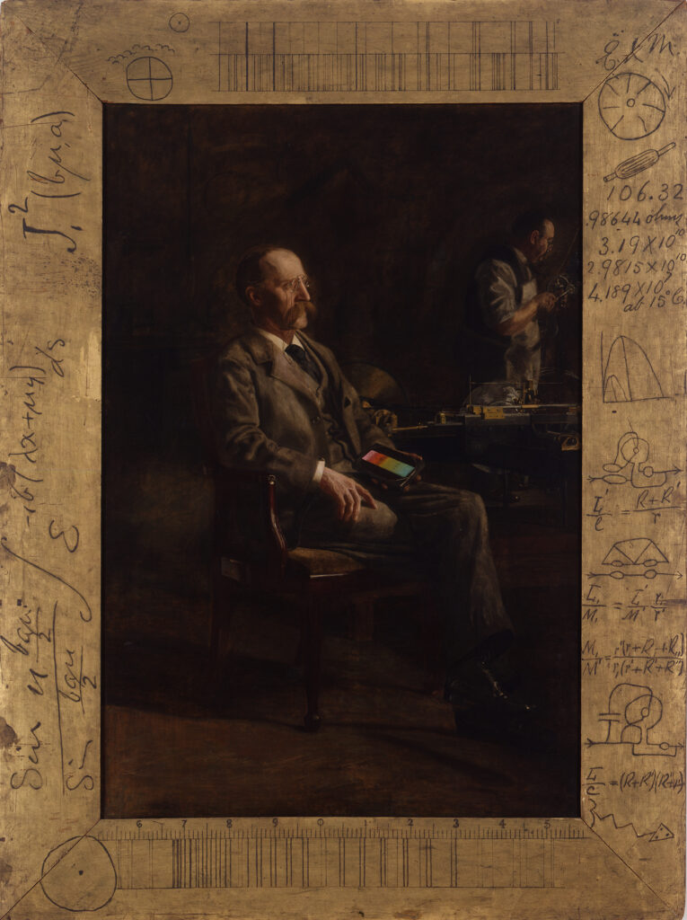 Thomas Eakins; Frame by Thomas Eakins, Professor Henry A. Rowland, 1897, 80 1/4 x 54 inches, oil on canvas, gift of Stephen C. Clark, Esq., 1931.5
